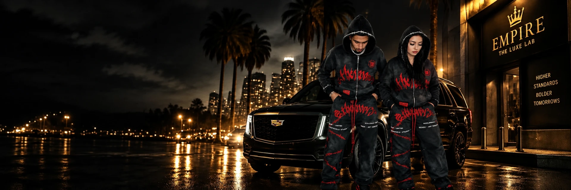 Empire streetwear lookbook at night